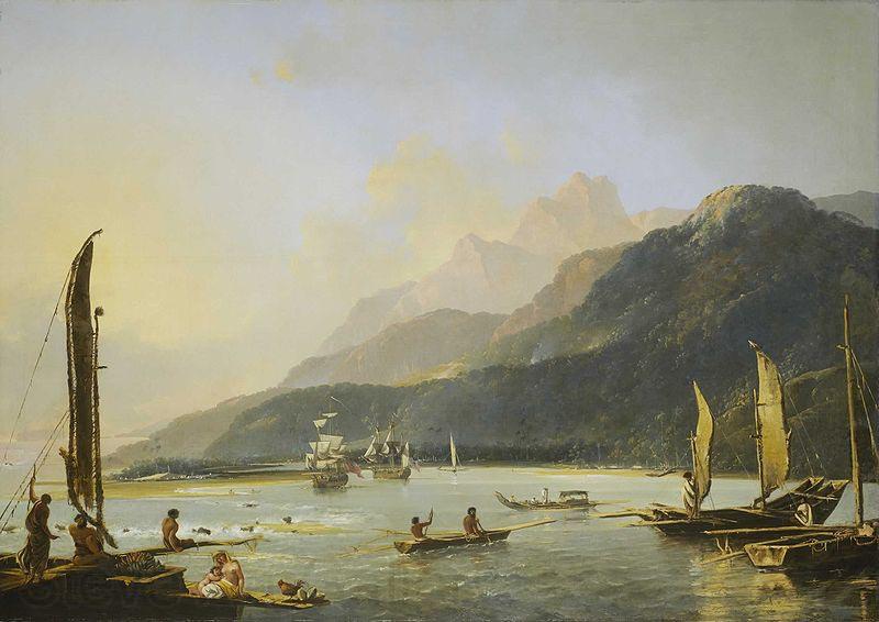 William Hodges Hodges' painting of HMS Resolution and HMS Adventure in Matavai Bay, Tahiti Norge oil painting art